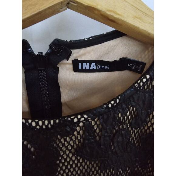 INA Black Dress Small Sleeveless Skin Tulle High Low Beautiful  Formal Semi - Picture 5 of 7